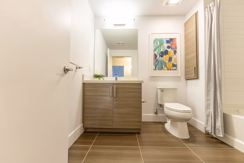 bathroom at The Triton Apartments