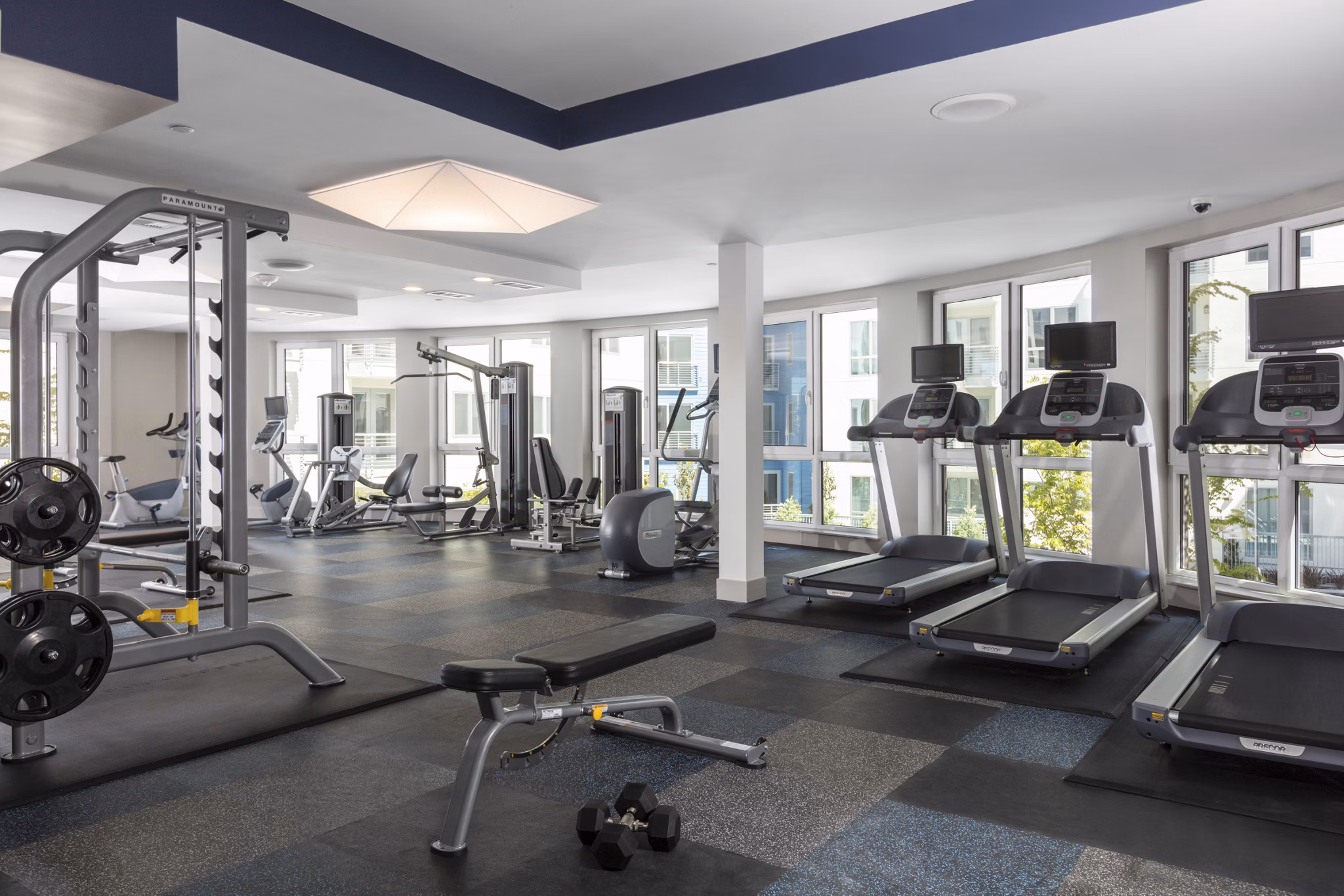 fitness center at The Triton Apartments