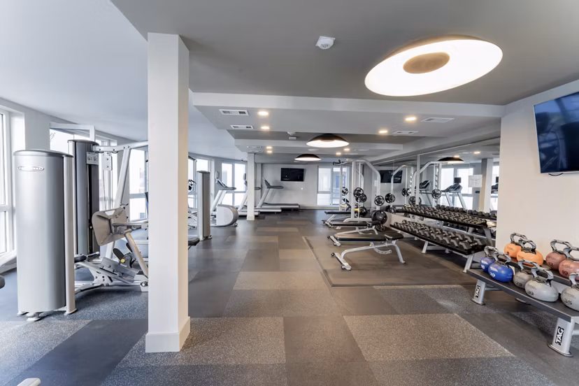fitness center at The Triton Apartments