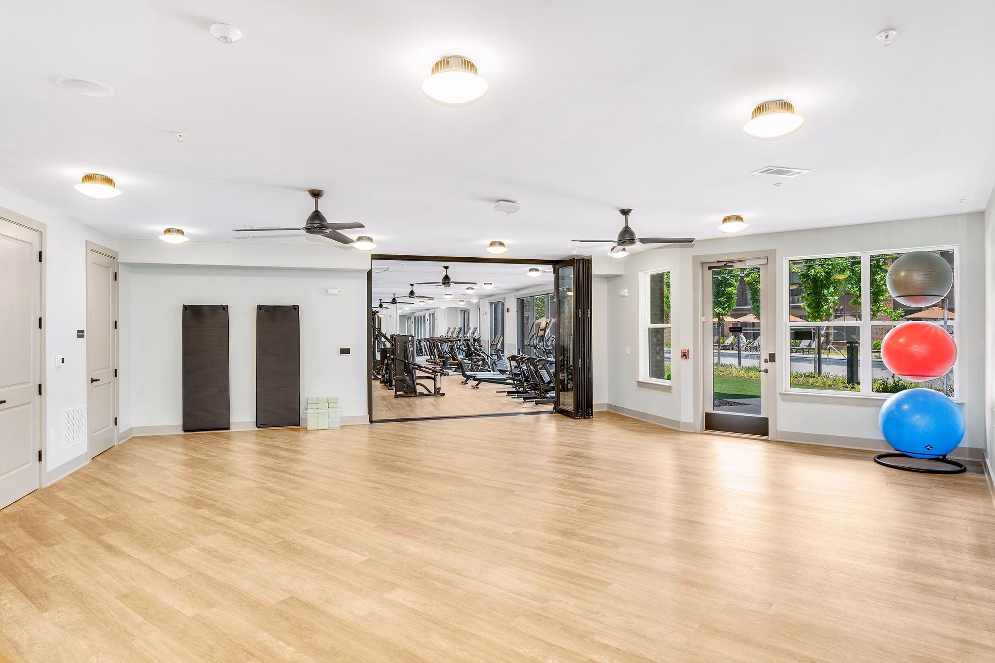 fitness center at Weller at the Preserve Apartments 