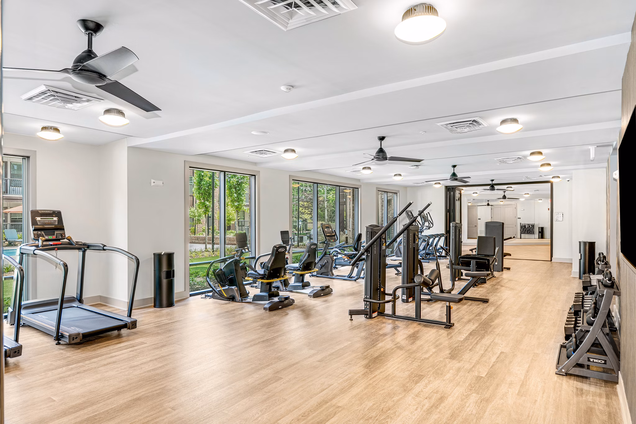 fitness center at Weller at the Preserve Apartments 