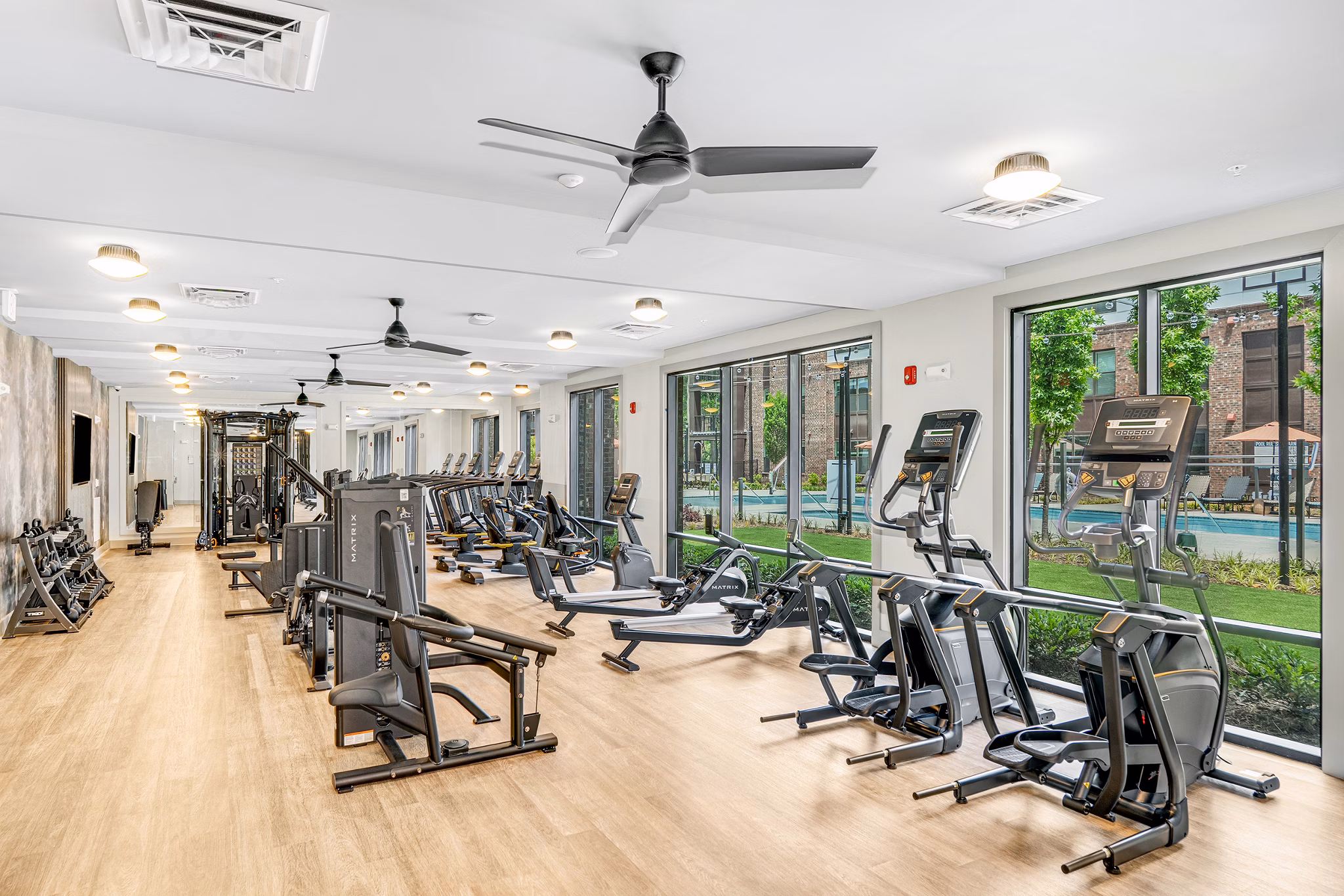fitness center at Weller at the Preserve Apartments 