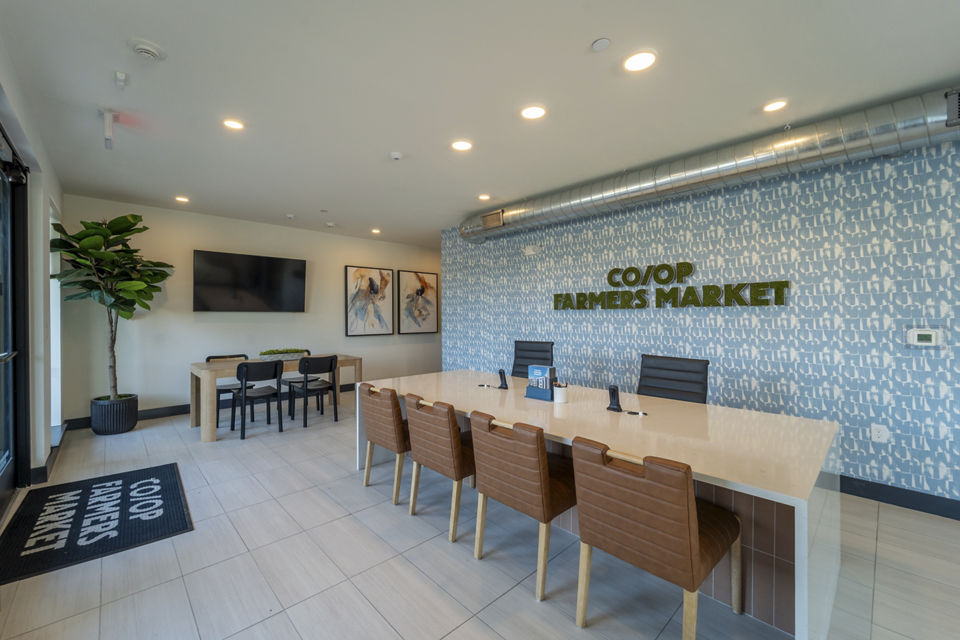 clubhouse at COOP Farmers Market Apartments 