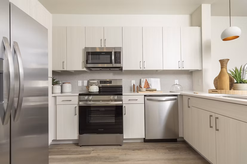 kitchen at COOP Farmers Market Apartments 