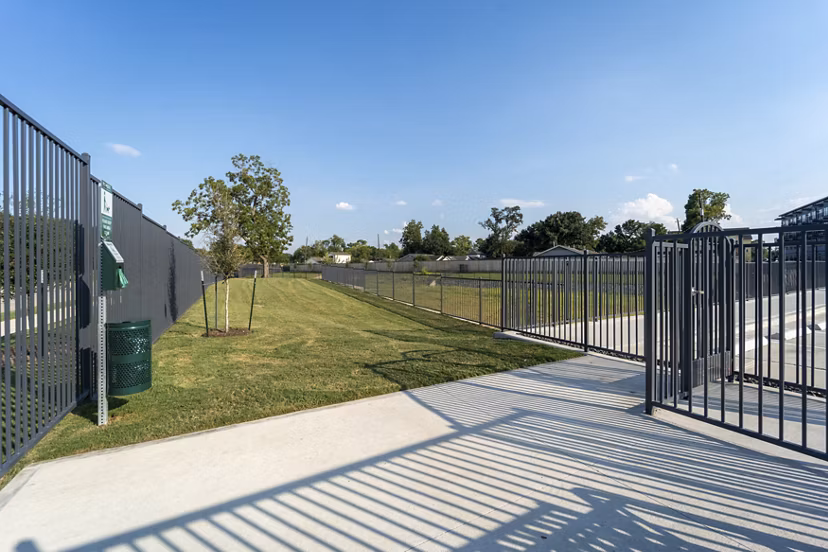 dog park at COOP Farmers Market Apartments 