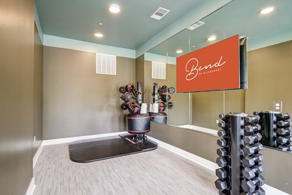 fitness center at Bend on Bluebonnet Apartments