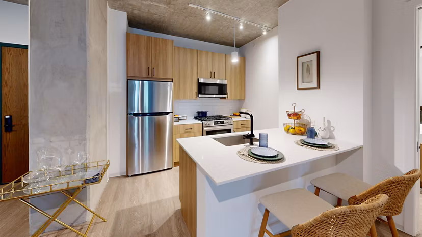 kitchen at Nevéseno Apartments