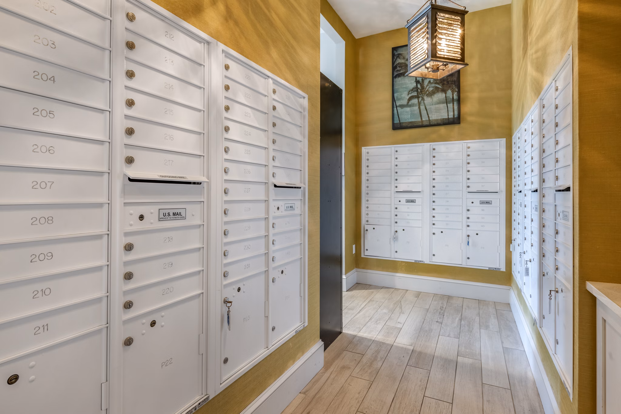 mail room at The Sands at Clearwater Apartments