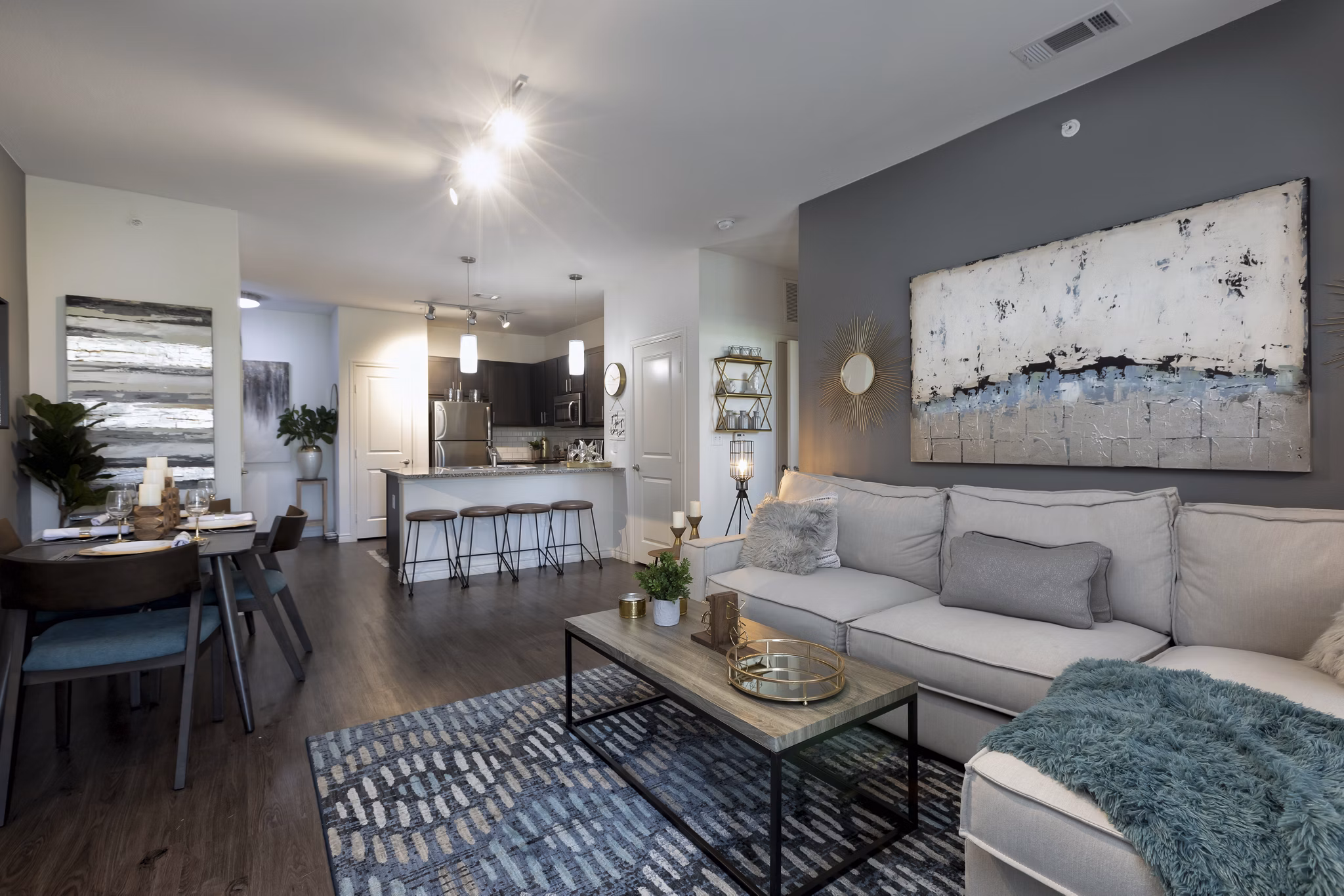 living room at 4 Corners Apartments 