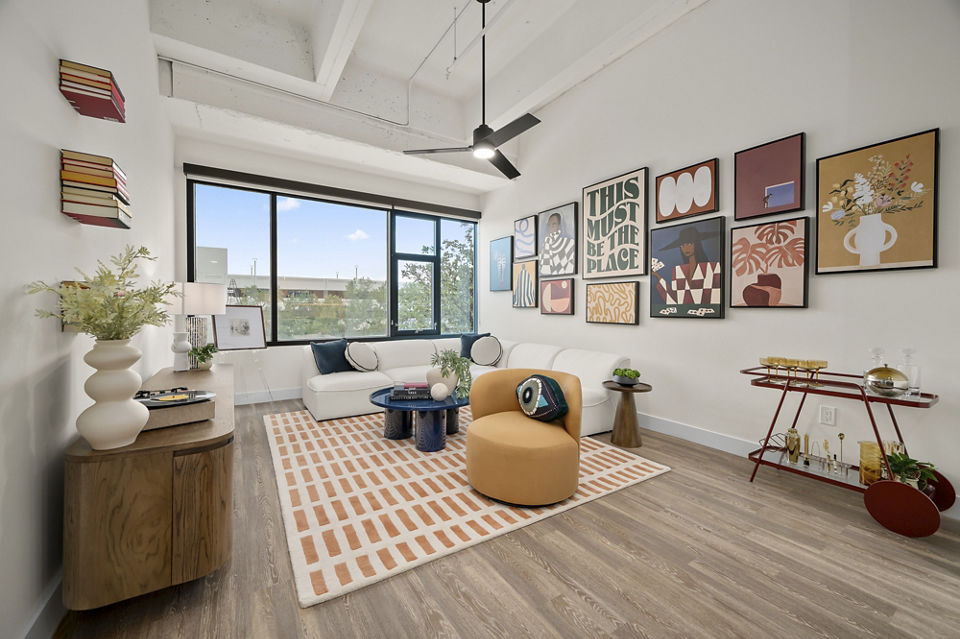 living room at The Watt Apartments