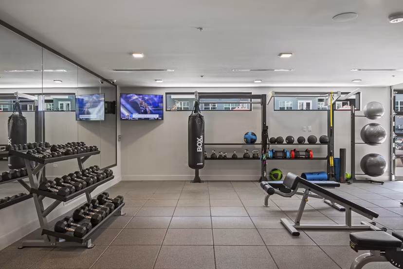 fitness center at RYE SoBo Apartments 