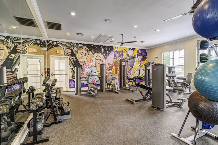 fitness center at Paramount at Cedar Lodge Apartments