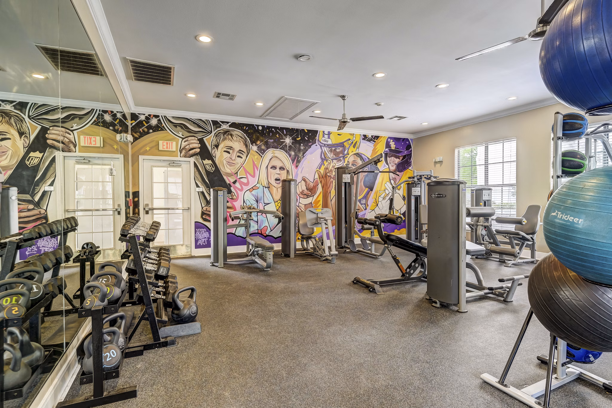 fitness center at Paramount at Cedar Lodge Apartments