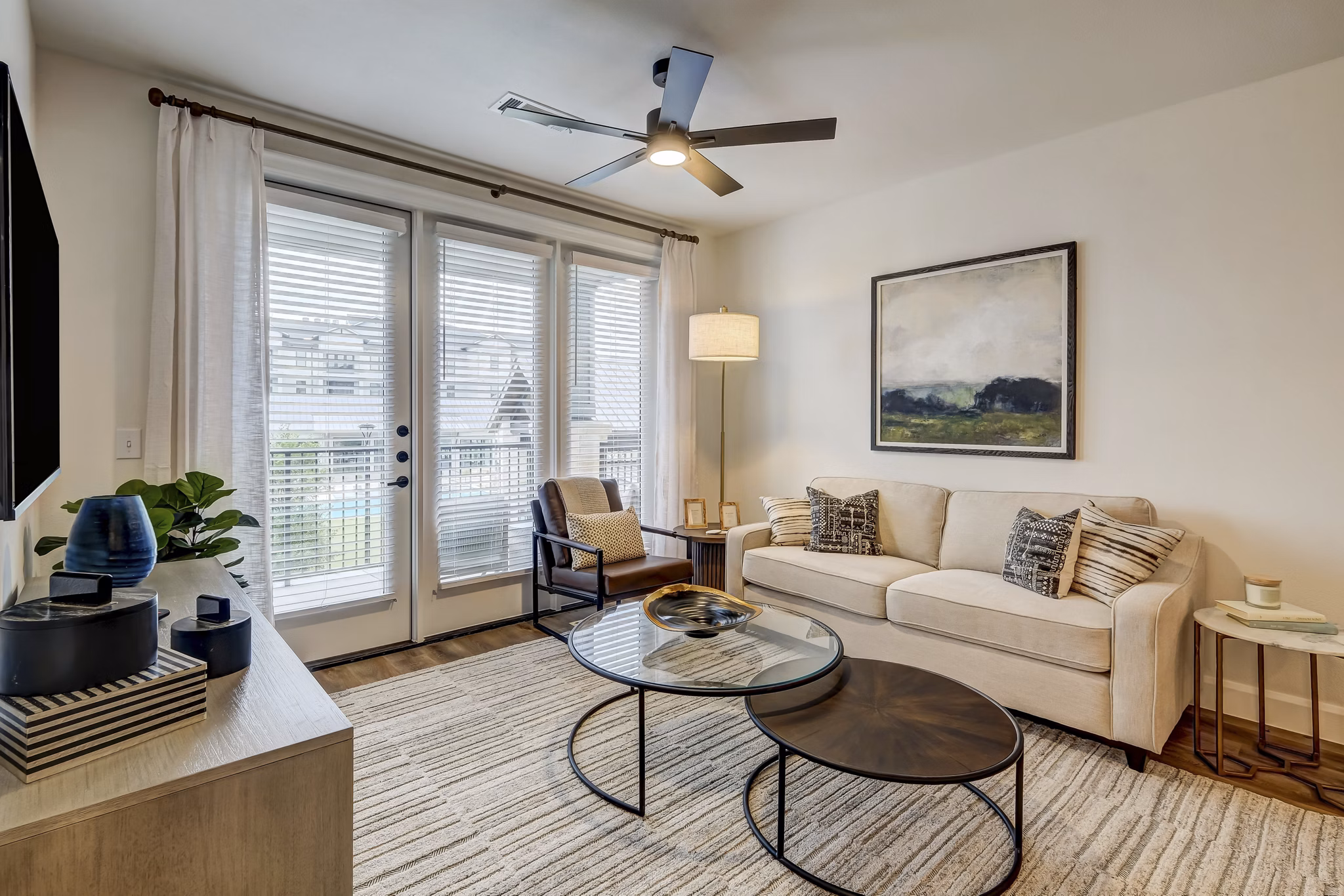 living room at Asher Towne Lake Apartments