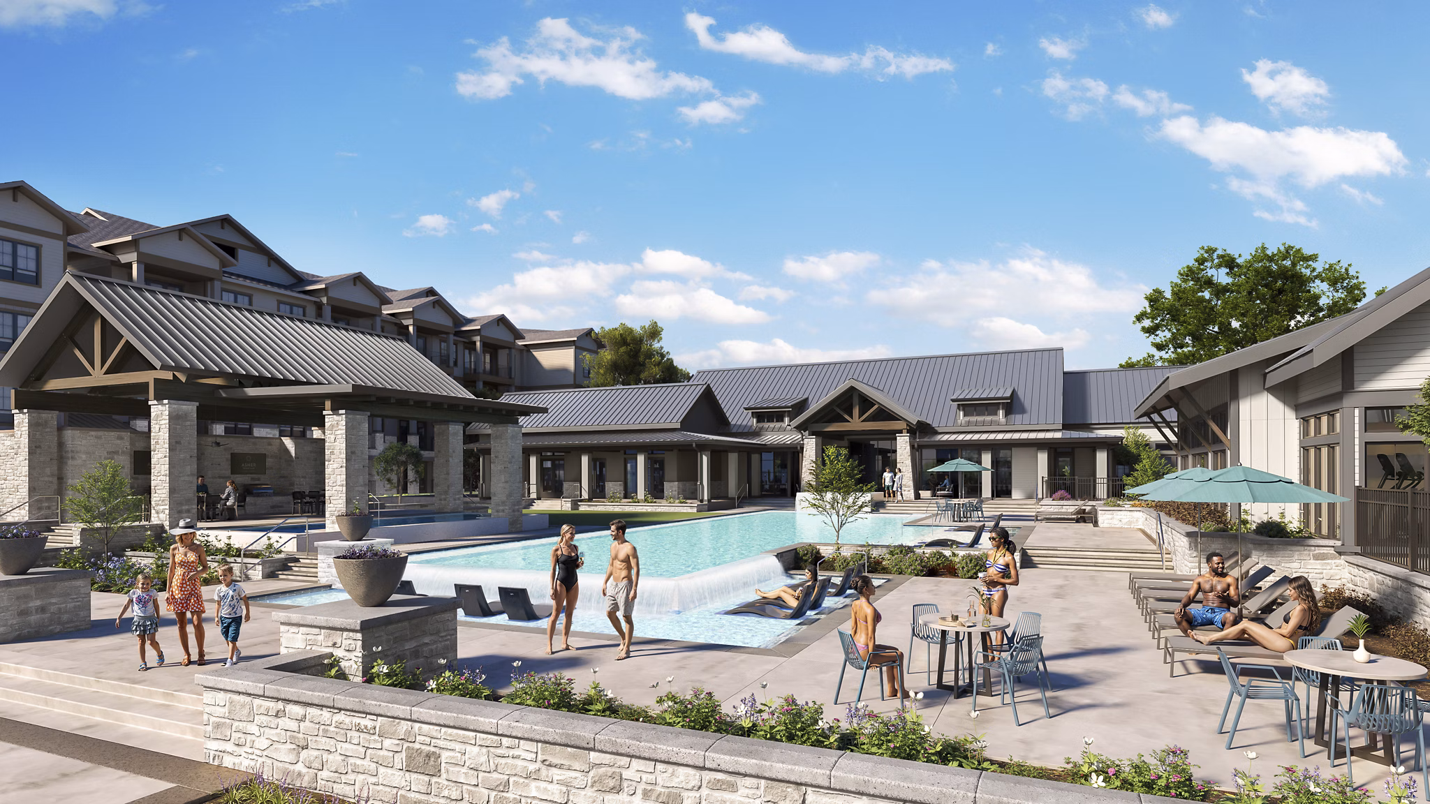 pool at Asher Towne Lake Apartments