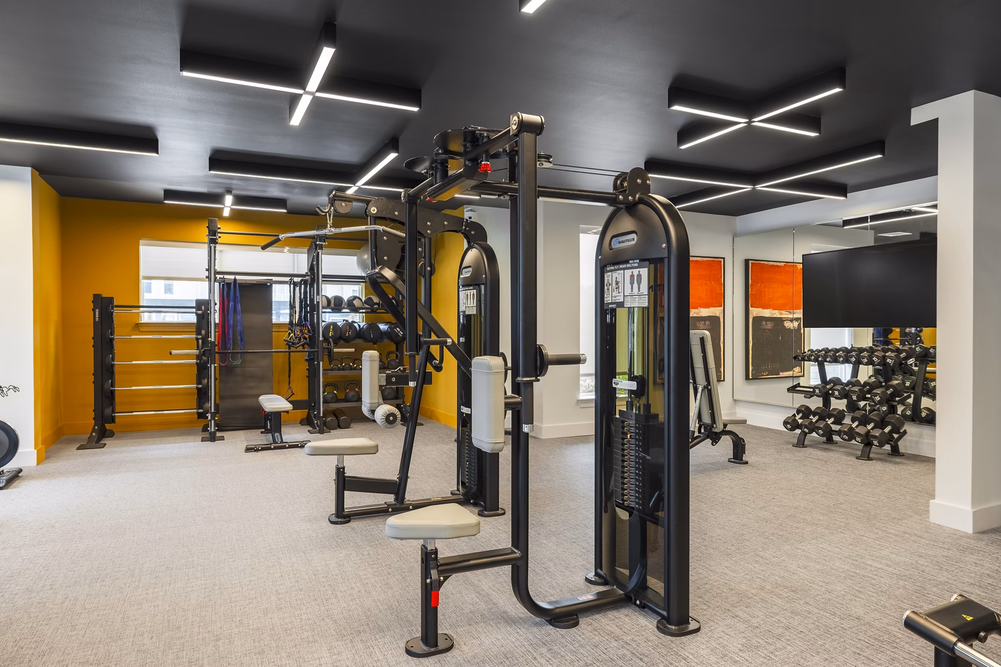 fitness center at The Ironwood Apartments