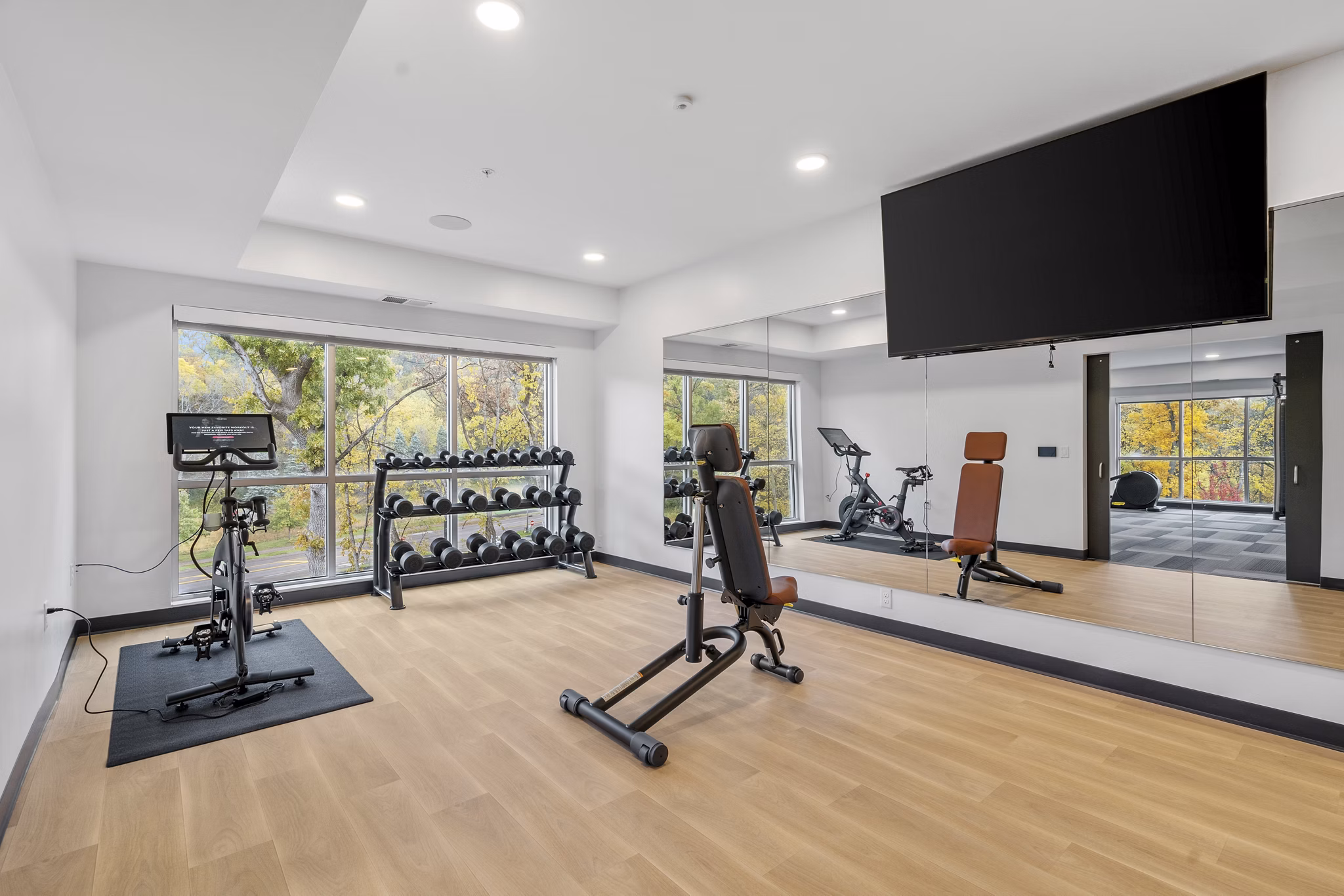 fitness center at The Aurilla Apartments
