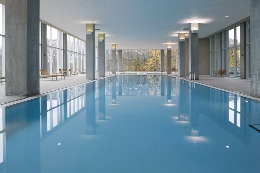 indoor pool at Optima Old Orchard Woods Apartments