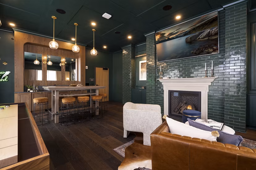 clubhouse game room at The Bohen Apartments