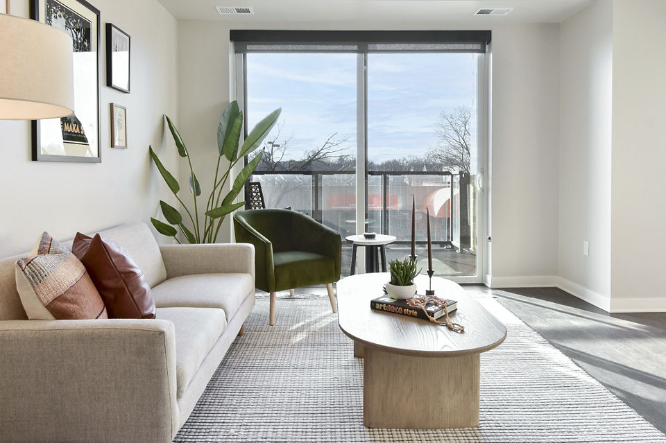 living room at The Bohen Apartments