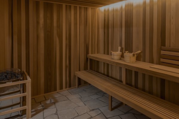 sauna at The Hallon I Apartments