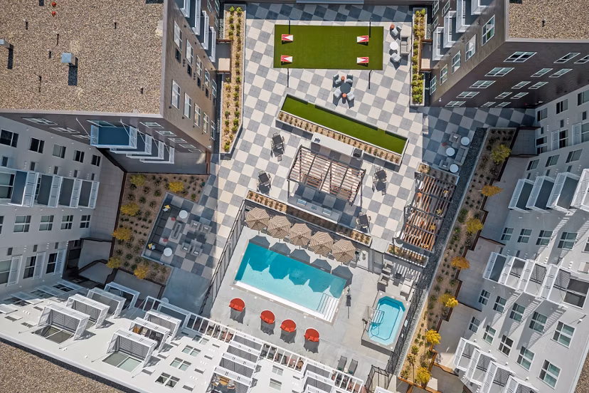 pool at The Hallon Apartments