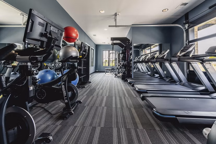 fitness center at Velo Village Apartments