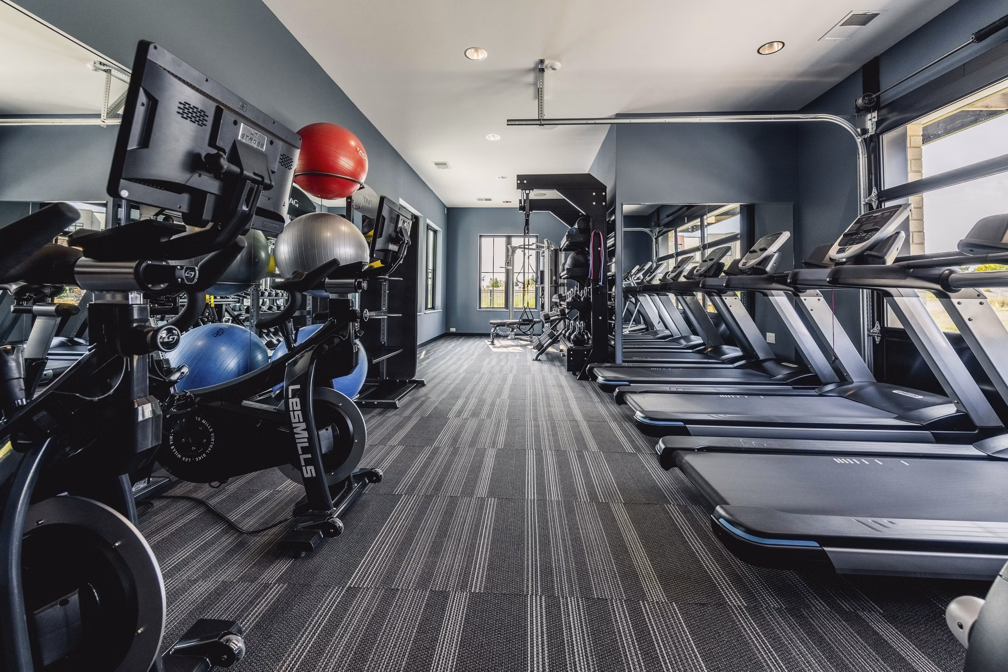fitness center at Velo Village Apartments