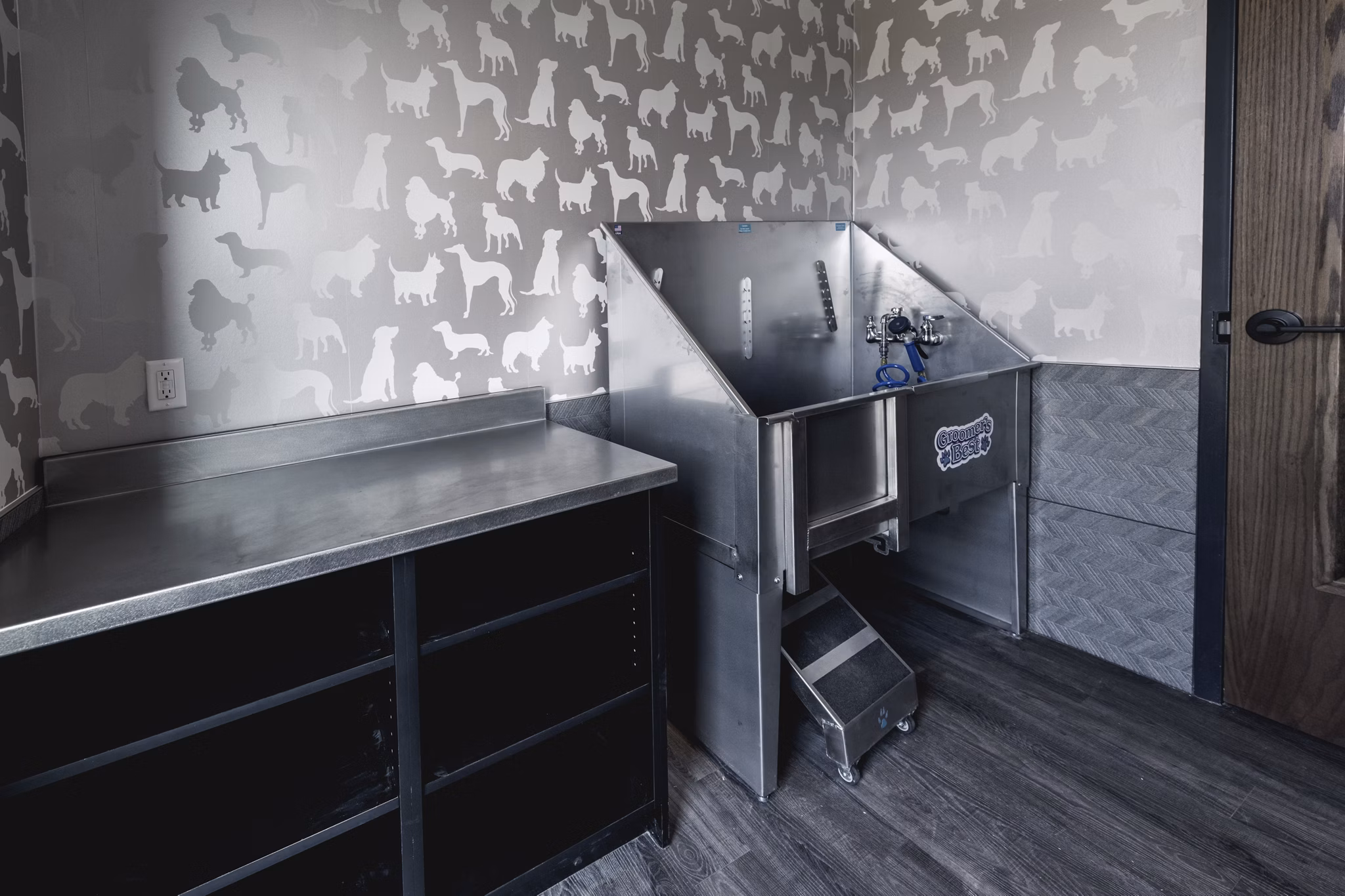 dog wash station at Velo Village Apartments
