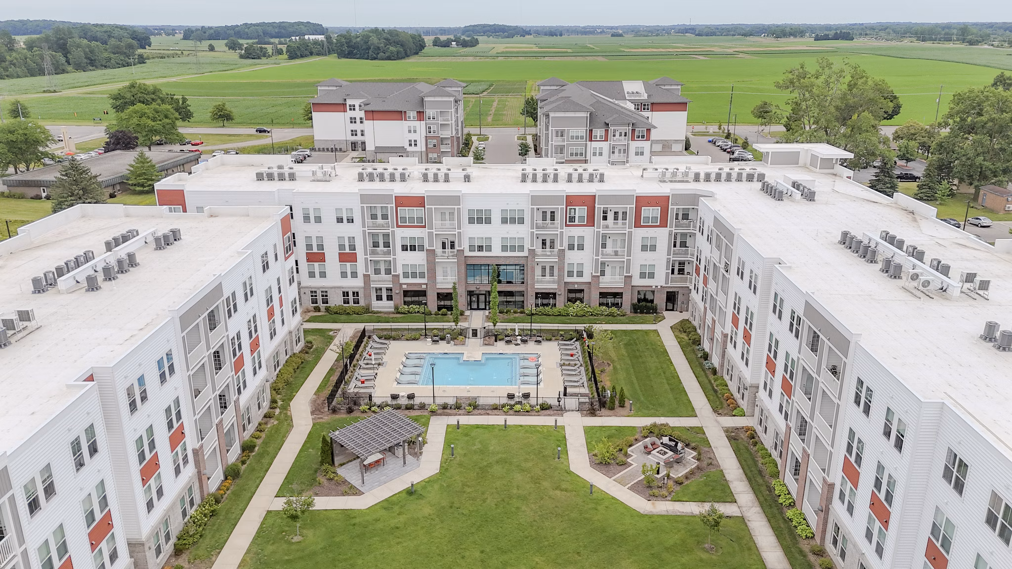 building/exterior/pool at The View on Collins Apartments