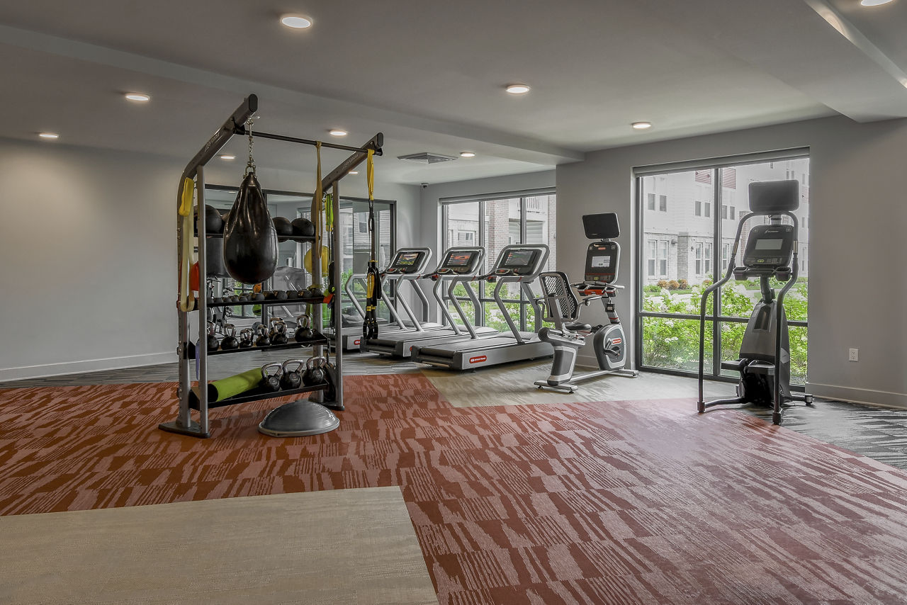 Gym at The View On Collins Apartments (2 of 2)