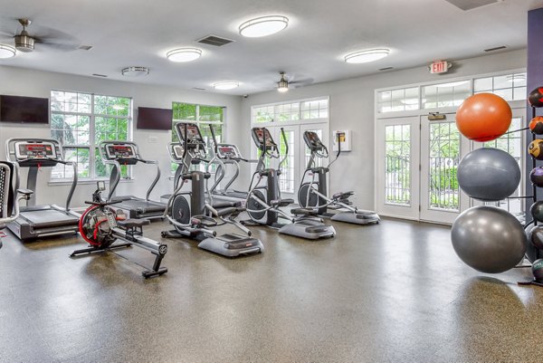 fitness center at The Villas at Main Street Apartments