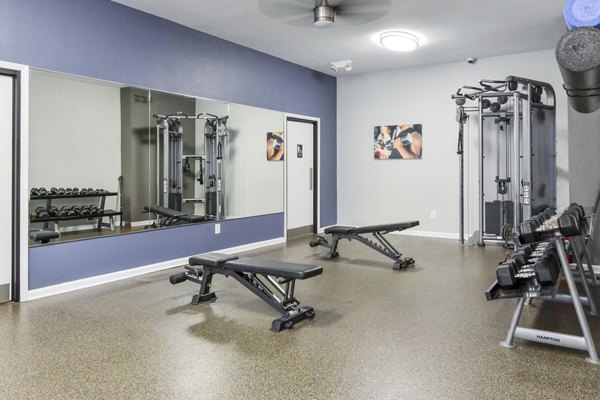 fitness center at The Villas at Main Street Apartments