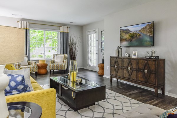 living room at The Villas at Main Street Apartment