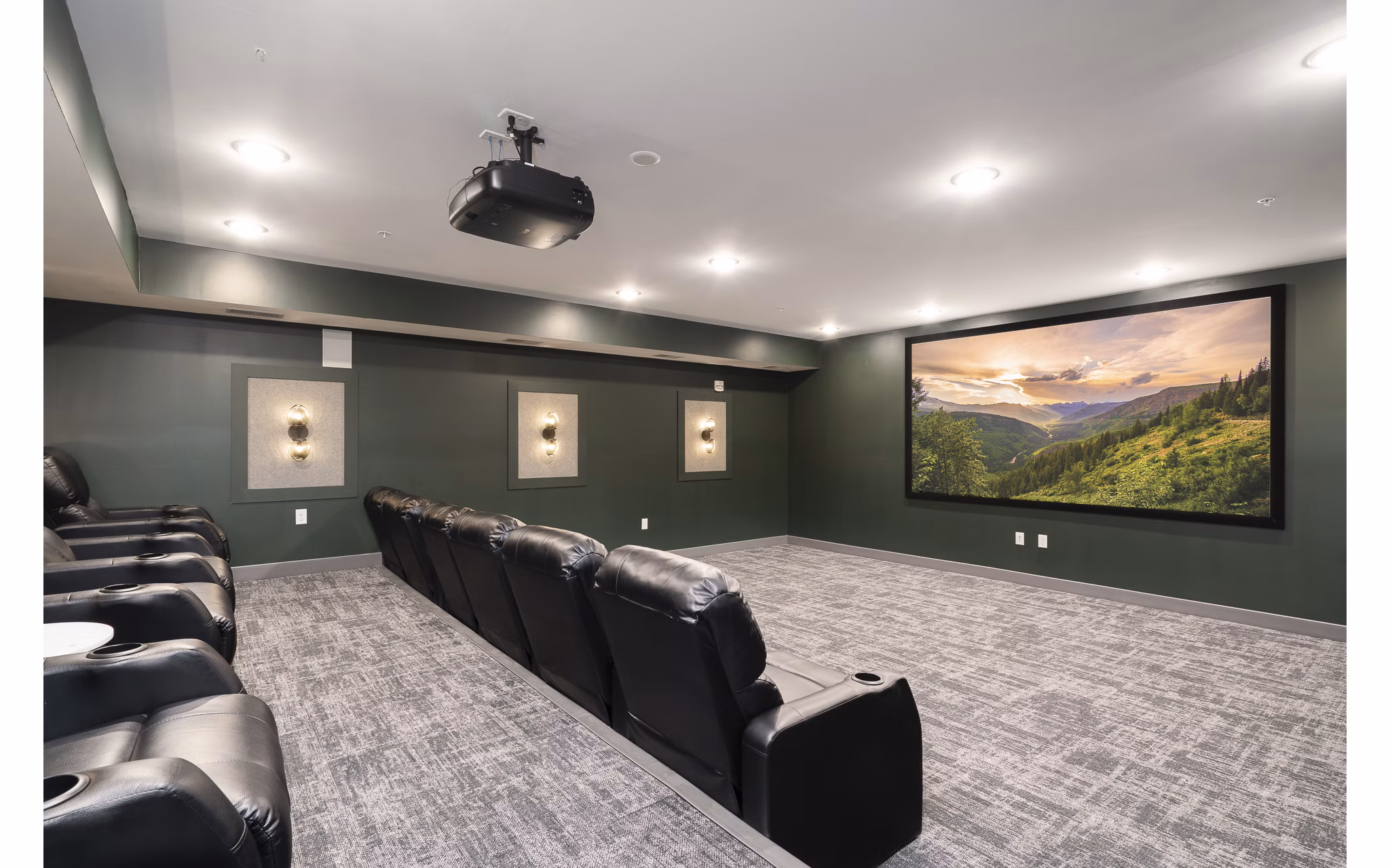 clubhouse movie theater at The Westlyn Apartments