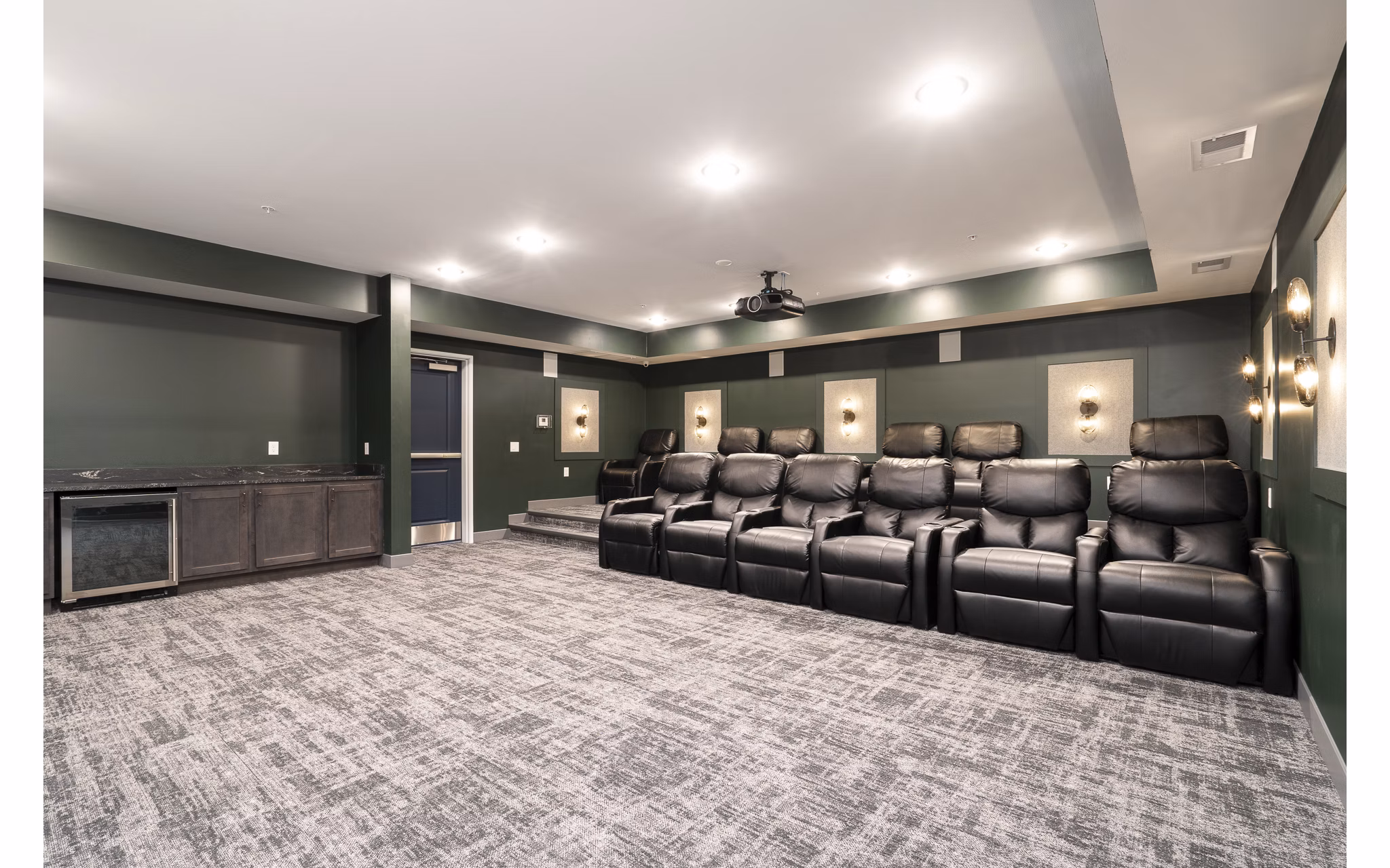 clubhouse movie theater at The Westlyn Apartments