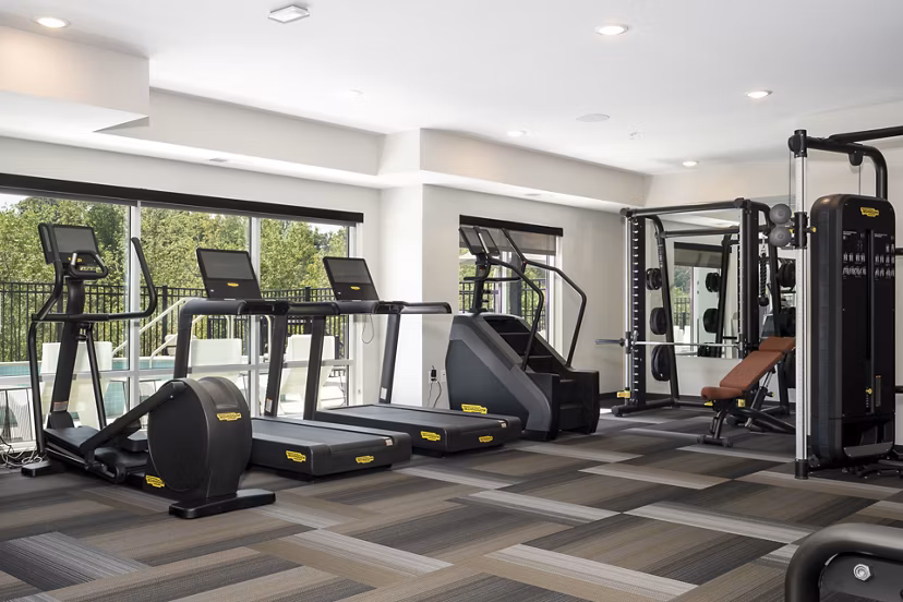 fitness center at The Westlyn Apartments