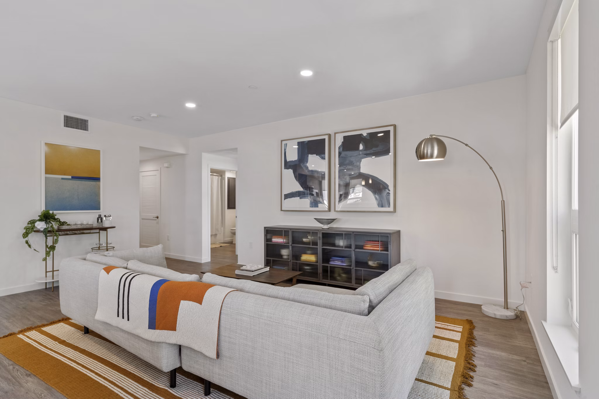 living room at Launch Apartments