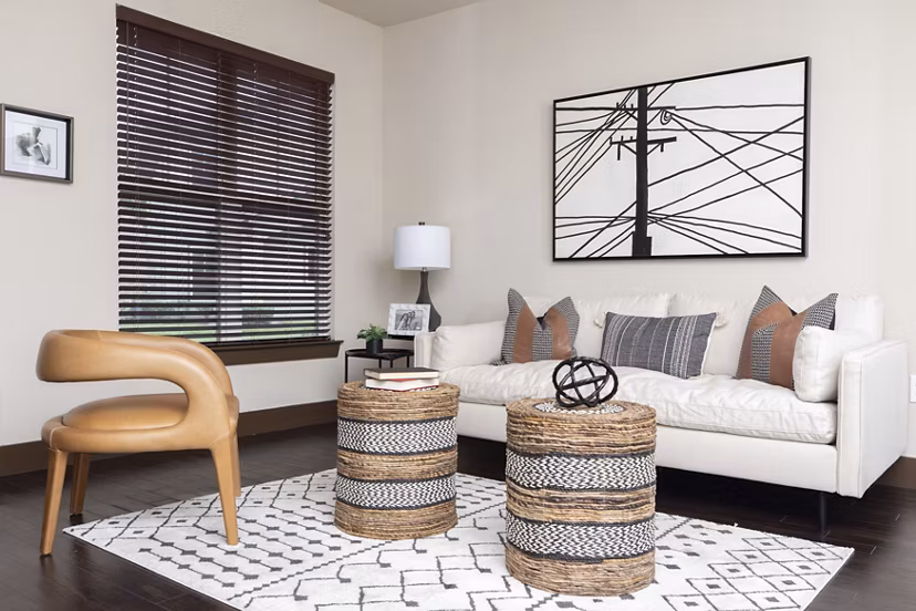 living room at Ten Pines at Summerwood Apartments 