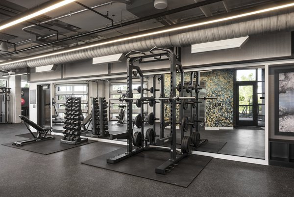 fitness center at Revival on Platte