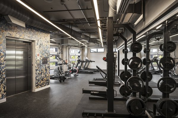 fitness center at Revival on Platte