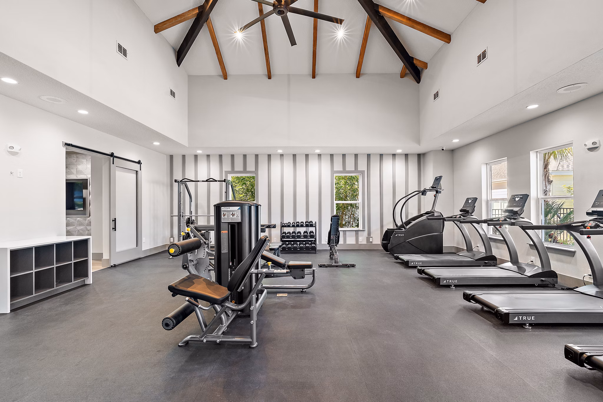 fitness center at Solamar Wildwood Apartments