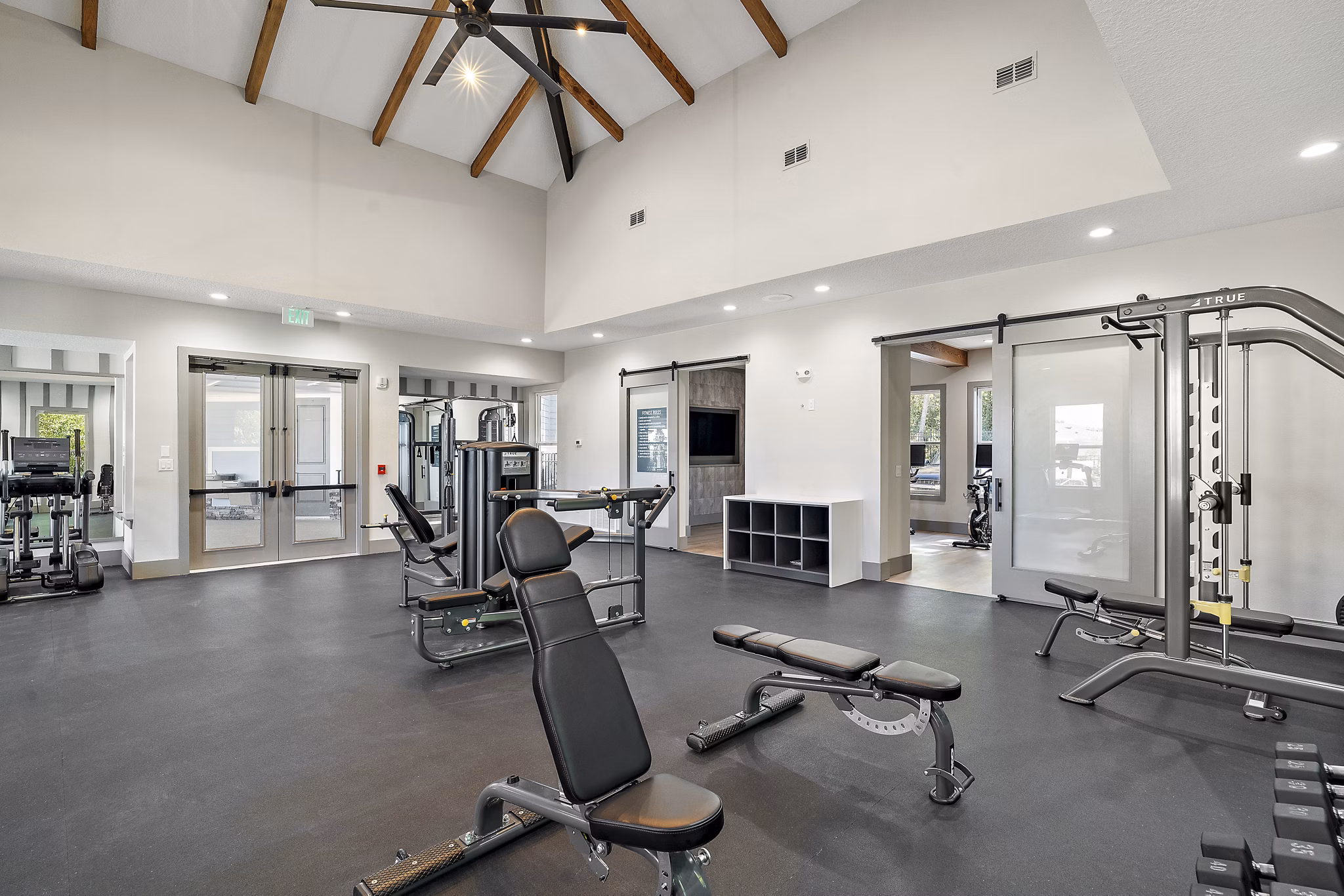 fitness center at Solamar Wildwood Apartments