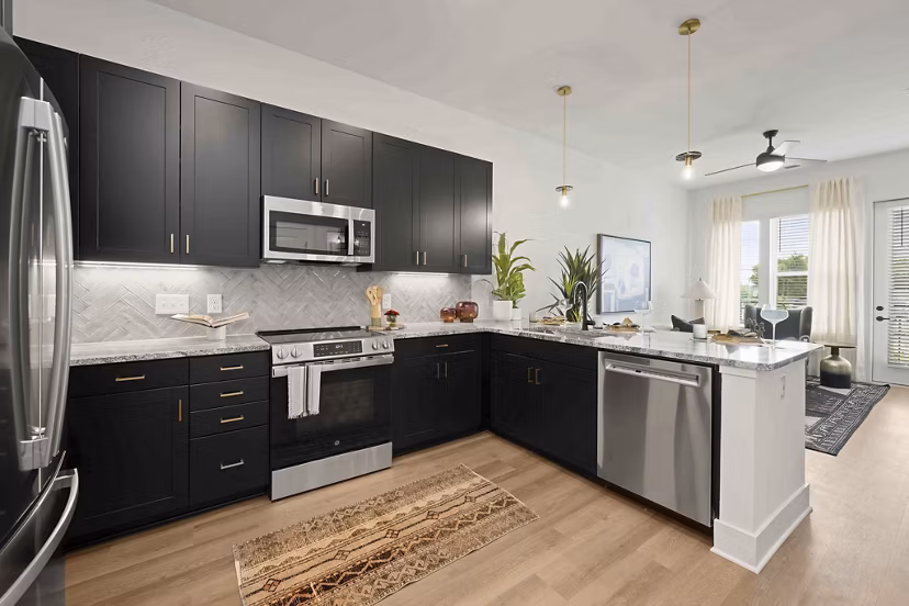 kitchen at Station A Apartments 
