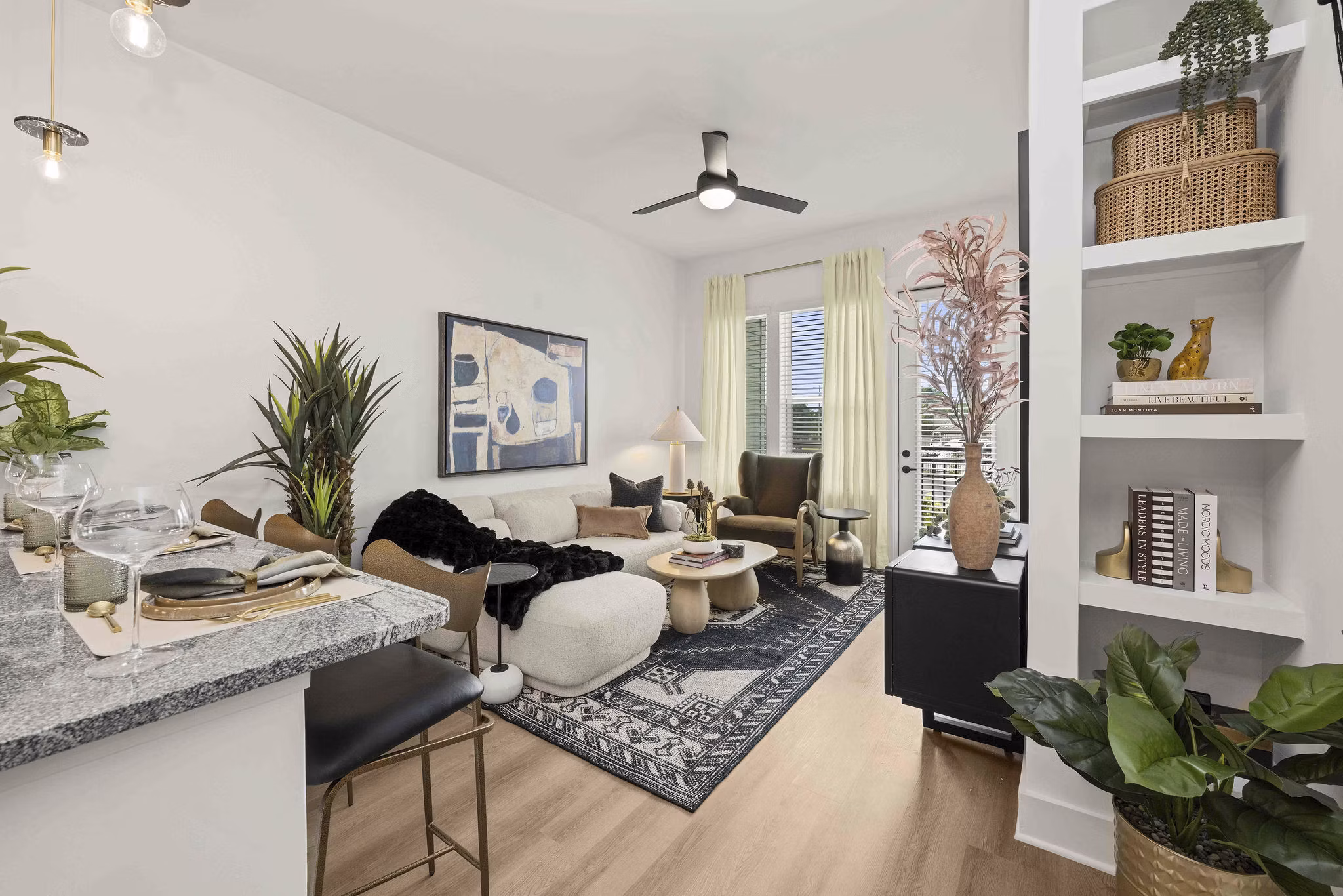 living room at Station A Apartments 