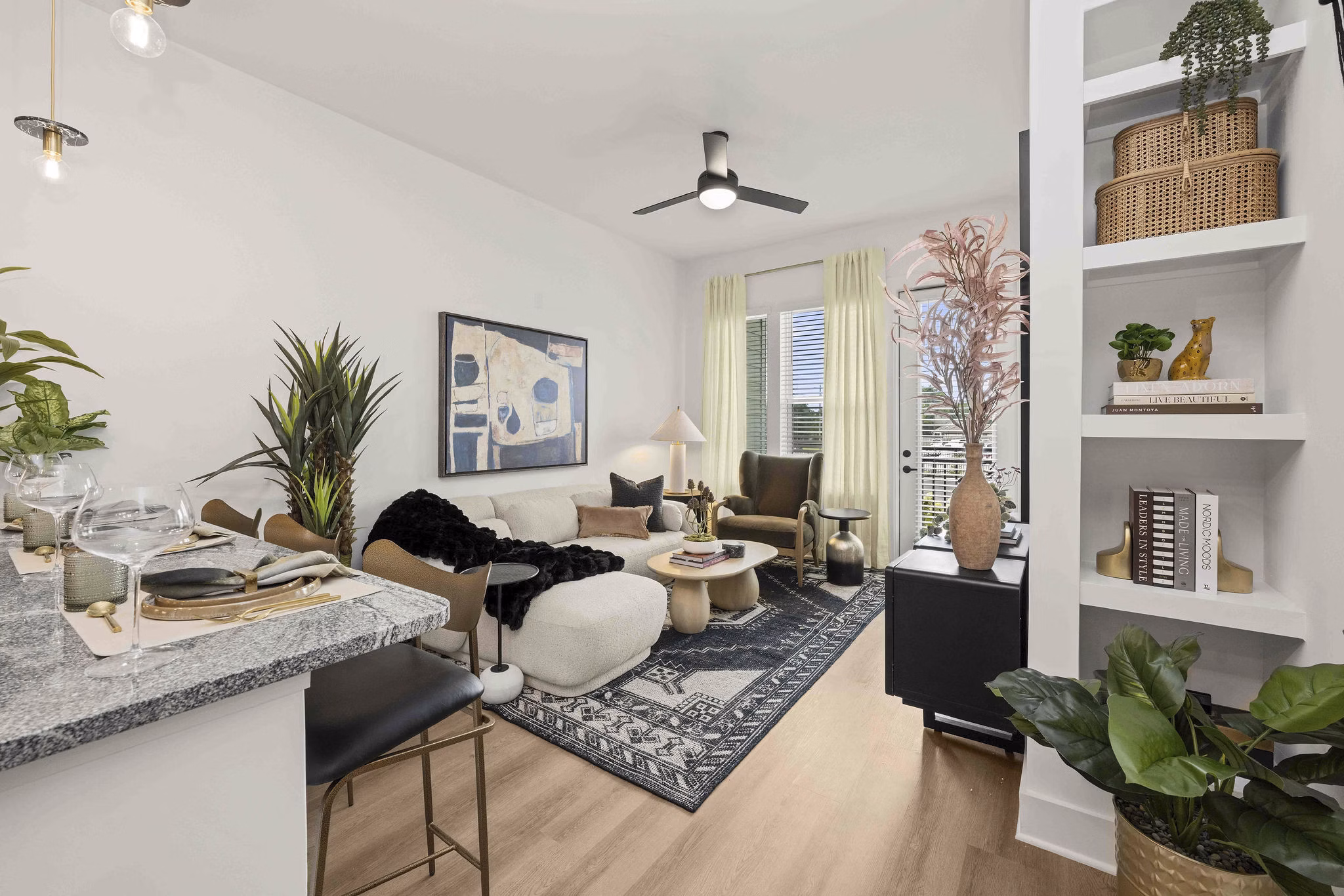 living room at Station A Apartments 
