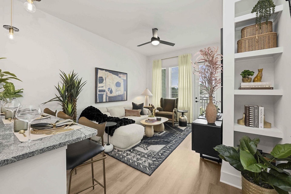 living room at Station A Apartments 