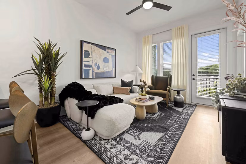 living room at Station A Apartments 