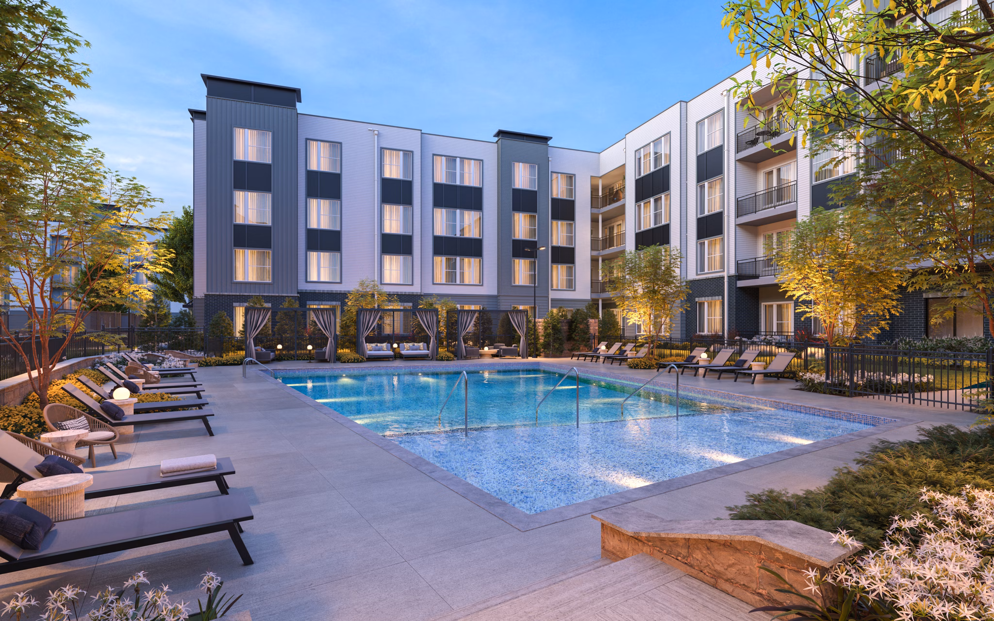 pool at Station A Apartments 