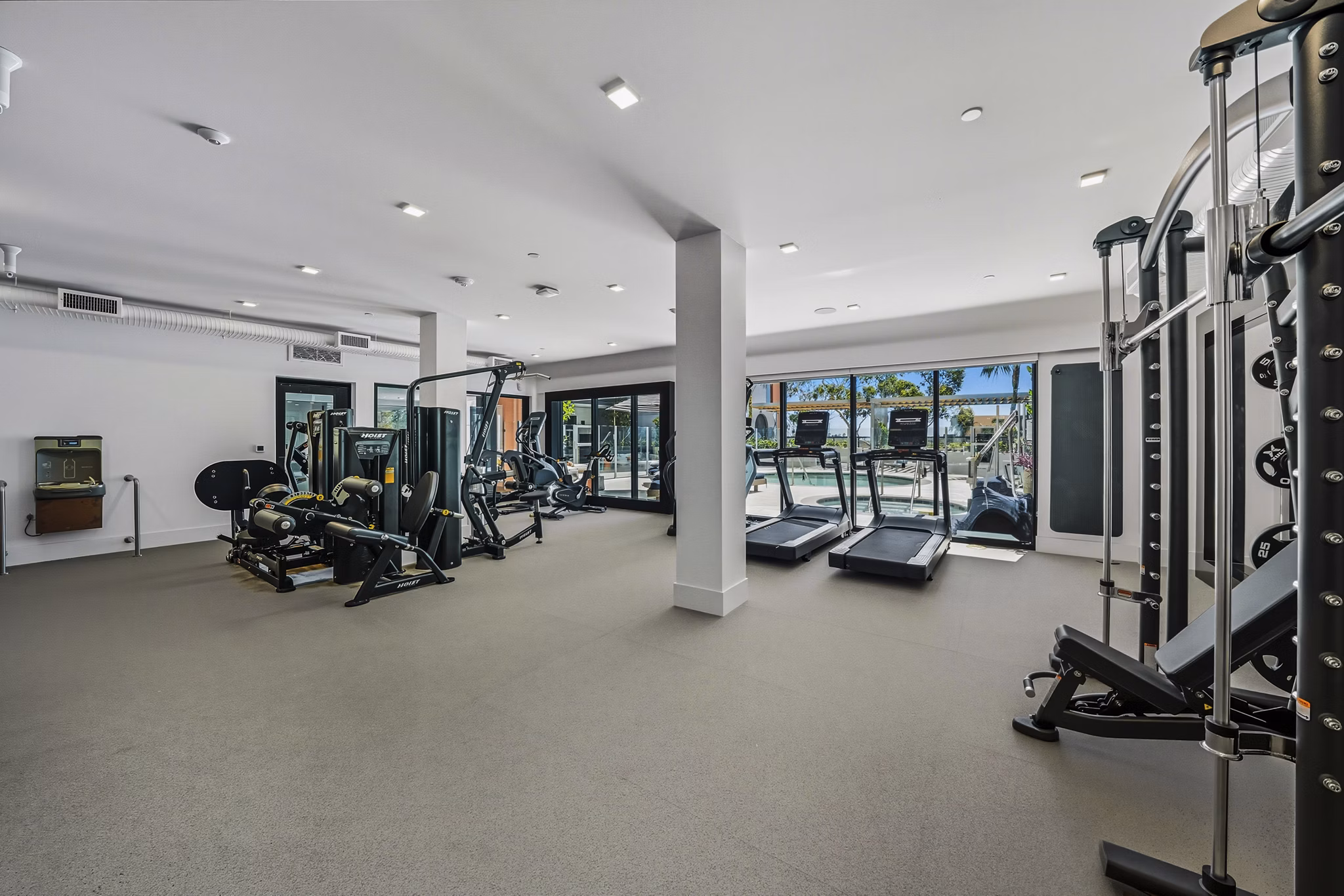 fitness center at Tenney Apartments 